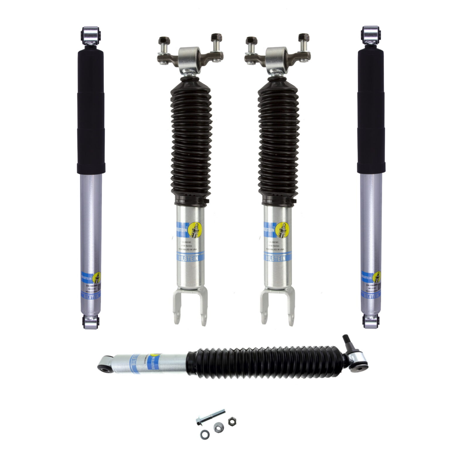 Bilstein 5100 01.5" Front, 01" Rear Lift Shocks + Stabilizer Kit for