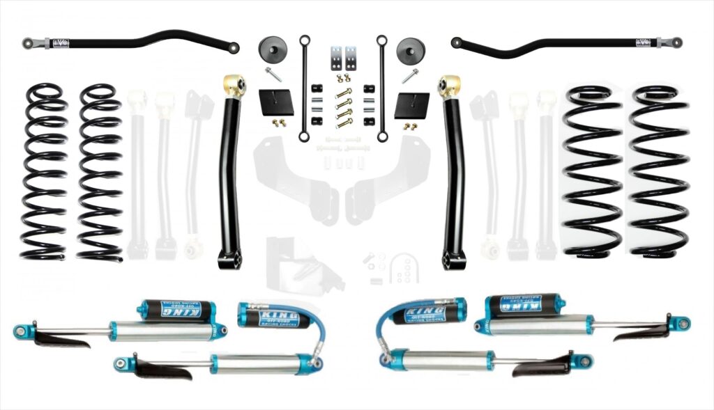 Jeep Wrangler JL 2.5 Inch Heavy Duty Enforcer Lift Stage 2 Plus with EVO SPEC King 2.5 Inch Shocks with Adjusters EVO Manufacturing