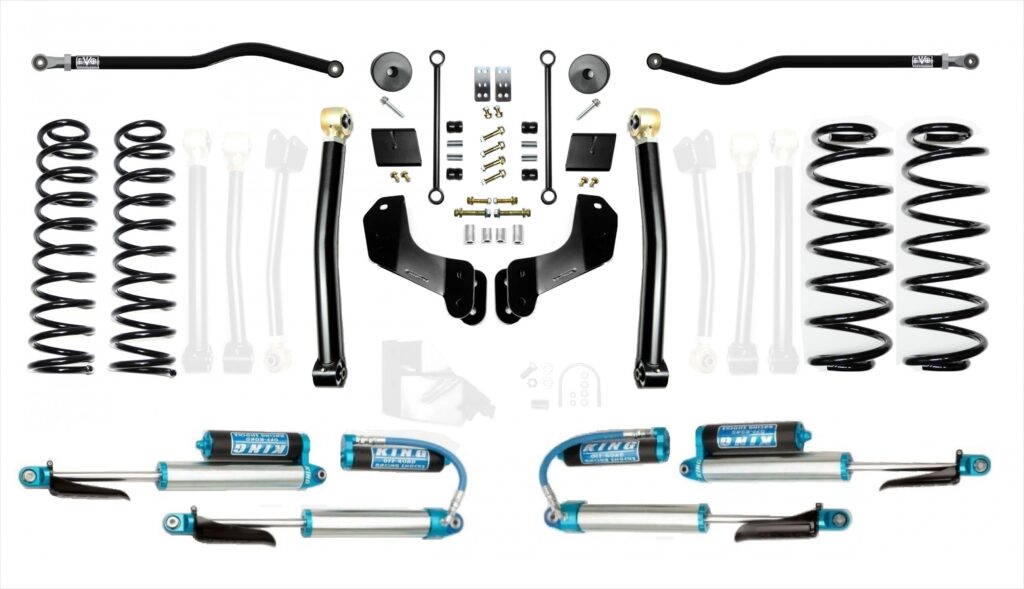 Jeep Wrangler JL 2.5 Inch Heavy Duty Enforcer Overland Lift Stage 2 Plus with EVO SPEC King 2.5 Inch Shocks EVO Manufacturing