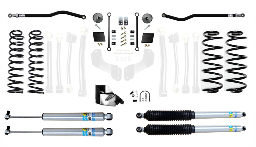 Jeep Wrangler JLU Diesel 2.5 Inch High Clearance Plus Long Arm w/ Bilstein Shocks EVO Manufacturing