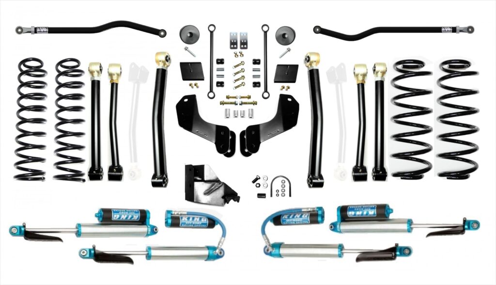 Jeep Wrangler JL 4.5 Inch Heavy Duty Enforcer Overland Lift Stage 4 Plus with EVO SPEC King 2.5 Inch Shocks EVO Manufacturing