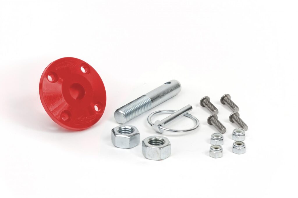 Daystar Hood Pin Kit Red Single Includes Polyurethane Isolator Pin Spring Clip KU71104RE