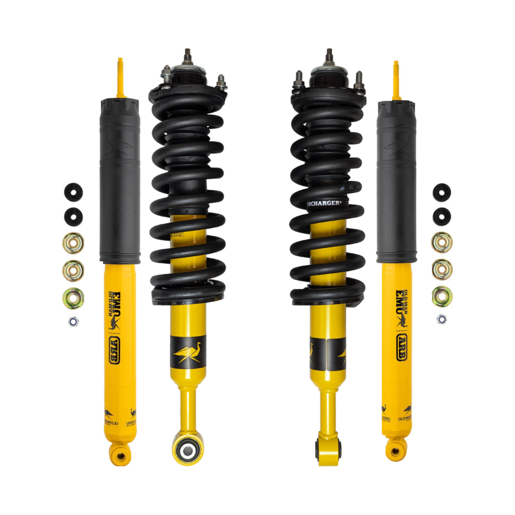 OME 2 Front Lift Coilovers and 0-2.25 Lift Rear Shocks for 2005-2015 Toyota Tacoma