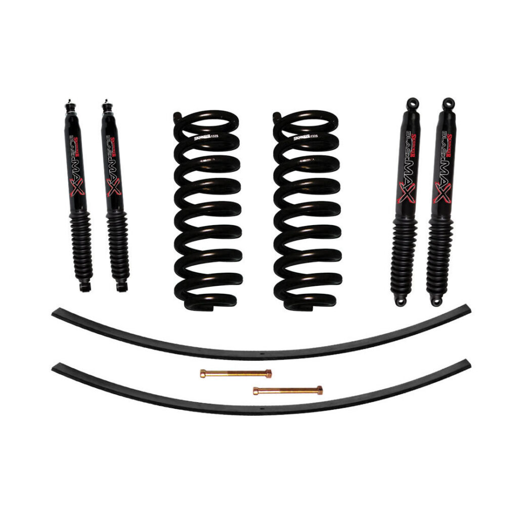 Skyjacker 1.5-2" Coils and Leaf Springs. Lift Kit Black MAX Shocks for 83-89 Ranger and 84-89 Bronco II - 132K-B