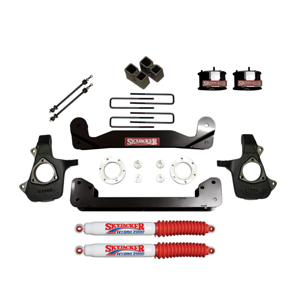 Skyjacker 4" Blocks Lift Kit Black MAX Shocks for 2014-2016 Silverado/Sierra 1500. - C14460PK-H