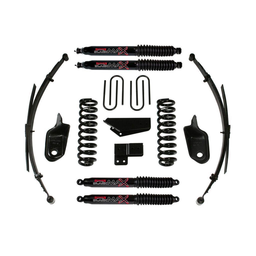 Skyjacker 4" Springs Lift Kit Black MAX Shocks for 1980-1996 Ford Bronco - 184BKS-B