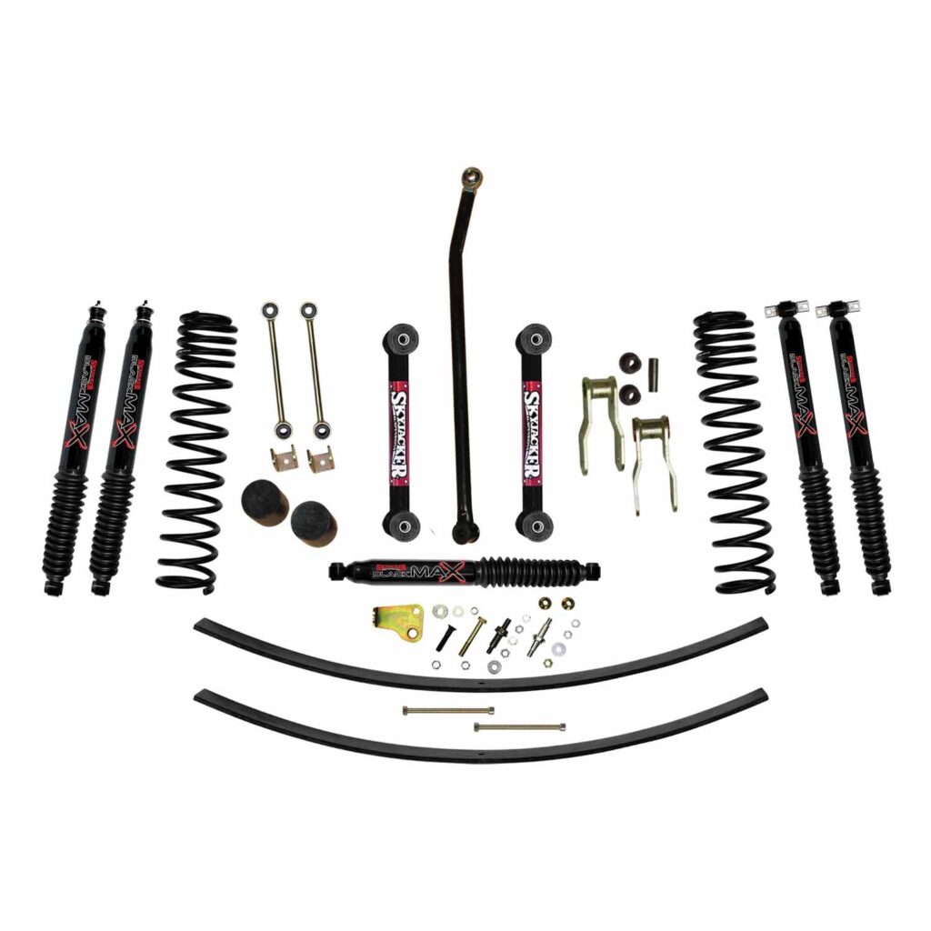 Skyjacker 4.5" Springs Lift Kit Black MAX Shocks for 84-01 Cherokee XJ - JC451KBLT