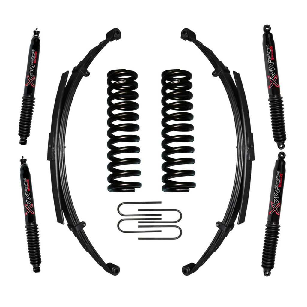 Skyjacker 7" Coil Spring and Leaf Spring Lift Kit Black MAX Shocks for 75-79 Bronco - 176EBKS-B