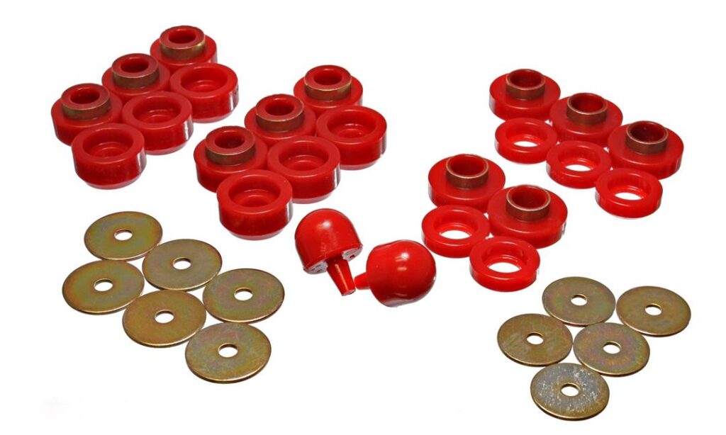 Energy Suspension Body Mount Bushings Red for 1997-2006 Jeep Wrangler TJ 2.4107R