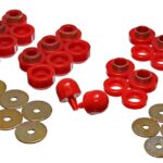 Energy Suspension Body Mount Bushings Red for 1997-2006 Jeep Wrangler TJ 2.4107R