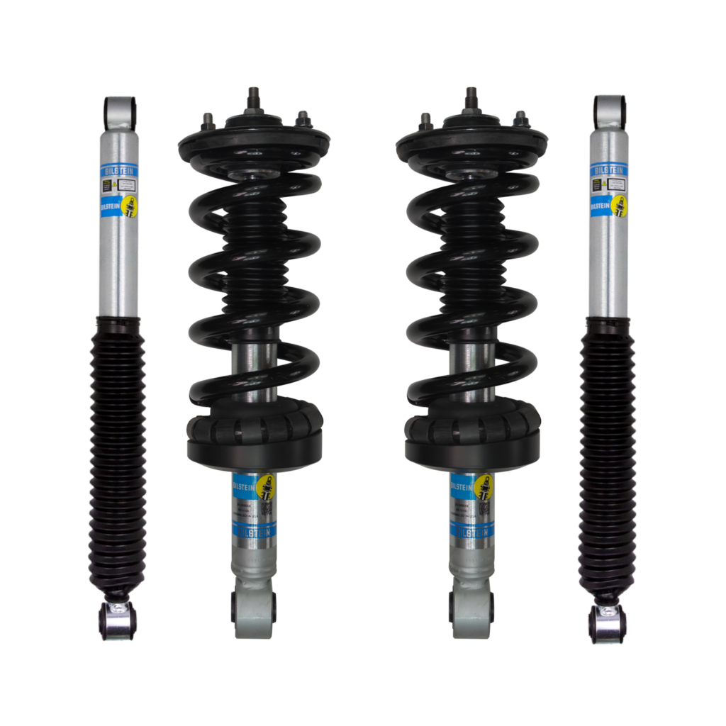 Bilstein 5100 0-2 Front Lift Assembled Coilovers and 0-2 Rear Lift Shocks for 2016-2022 Nissan Titan XD 5.0L