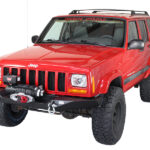 Cherokee XJ Front Winch Bumper W/O Grille Guard Bullhead Steel Black Textured Powdercoat Fishbone Offroad - FB22059