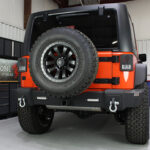 Jeep JK Rear Bumper W/LED's 07-18 Wrangler JK Rubicon and Unlimited Steel Black Textured Powdercoat Fishbone Offroad - FB22032