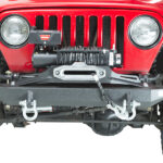 Jeep TJ Front Bumper 97-06 Wrangler TJ Rubicon and Unlimited Steel Black Textured Powdercoat Piranha Series Fishbone Offroad - FB22049