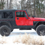 Jeep TJ Tube Fender Set Of 4 Front and Rear 97-06 Wrangler TJ Steel Black Textured Powdercoat Fishbone Offroad - FB23029