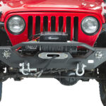 Jeep TJ/YJ Front Bumper W/LED's 87-06 Wrangler TJ/YJ Steel Black Textured Powercoat Fishbone Offroad - FB22016