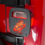 Jeep Wrangler CJ YJ TJ Tail Light Covers Black Textured Powdercoat Fishbone Offroad - FB31044