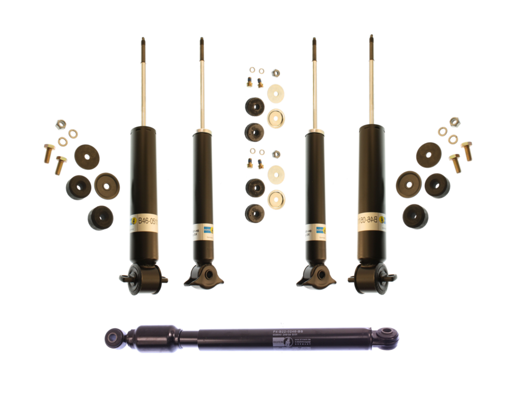 Bilstein B4 OE Replacement Front and Rear Shocks with Steering Stabilizer for 1986-1987 Mercedes-Benz 300SDL 2WD