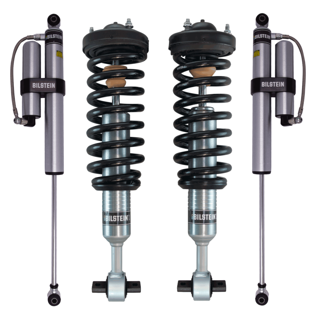 Bilstein 6112 0-2.5 Front Assembled Coilovers with B8 5160 0-2 Rear Lift Shocks for 2021-2023 Ford F-150 4WD 3.5L or 2.7L