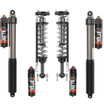 Fox 2.5 Perf Elite Series 2 Front Lift Reservoir Adjustable Coilovers and 0-1 Rear Lift Reservoir Adjustable Shocks for 2021-2024 Ford F-150 4WD