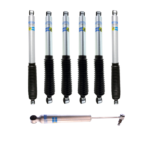 Bilstein 5100 2-2.5 Quad Front and 0-1 Rear Lift Shocks with Steering Stabilizer for 1999-2004 Ford F-250-F-350 Super Duty 4WD