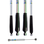 Bilstein 5100 4-6 Front and 3-5 Rear Lift Shocks with B8 5100 Steering Damper for 2000-2005 Ford Excursion 4WD