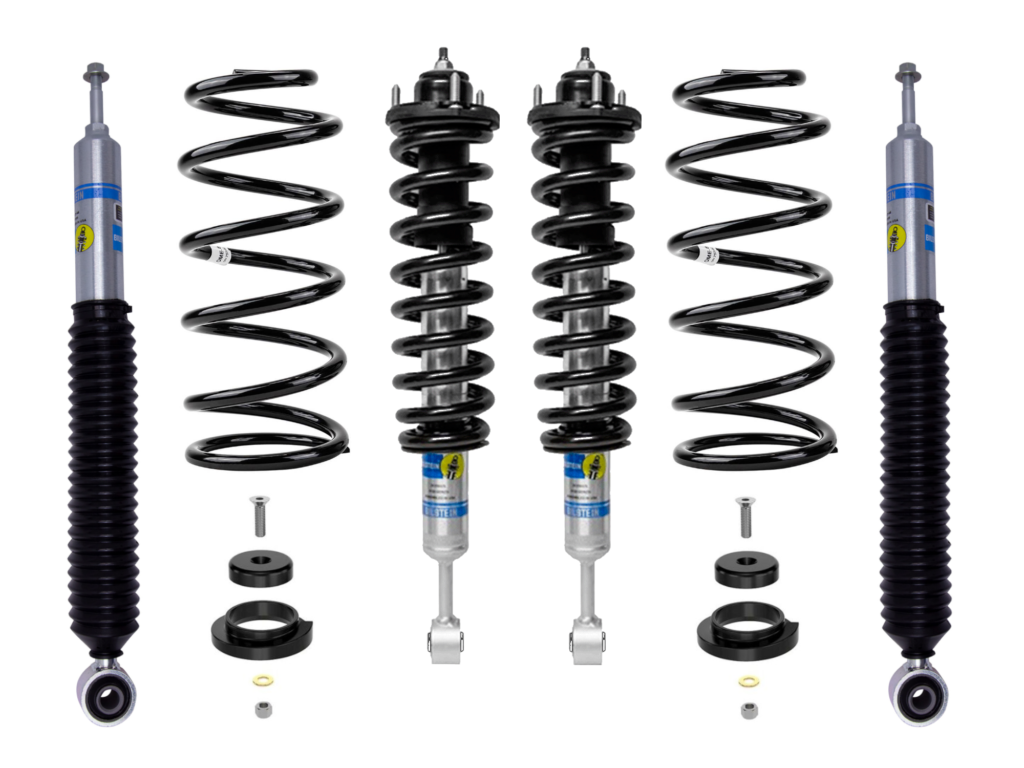 Bilstein 5100 with OME 2-2.5 Front Lift Assembled Coilovers-0-2 Rear Lift Shocks with OME 2 Rear Lift Coils and Icon Rear Coil Conversion Kit for 2003-2009 Lexus GX470