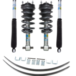 Bilstein 5100 0-1.8 Front Lift Assembled Coilovers with OE Replacement coils-Rear Shocks and Zone Offroad 1.5 Rear Add-A-Leaf for 2007-2013 Chevy-GMC Silverado-Sierra 1500