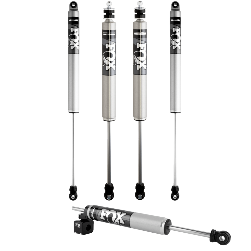 FOX 5.5-7 Front, 4-6 Rear Lift IFP 2.0 Body Shocks with 2.0 Performance TS Steering Stabilizer for 2017-2022 Ford F-250 4WD