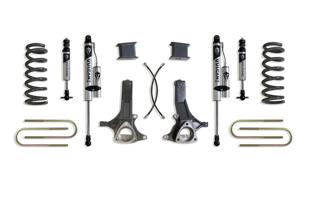 MaxTrac 7" Lift Kit with Vulcan IFP Front and Vulcan Reservoir Rear Shocks for 2002-2008 RAM 1500 2WD 5.7L-K882171VR