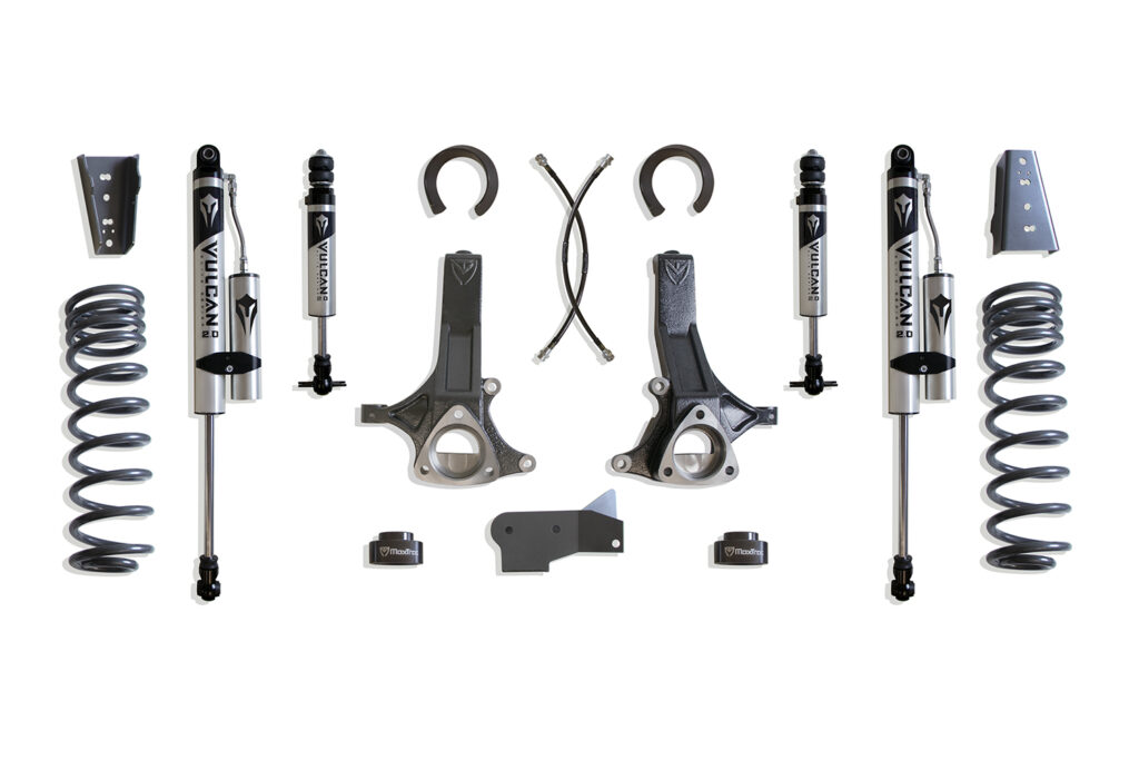 MaxTrac 6.5" Lift Kit with Vulcan IFP Front and Vulcan Reservoir Rear Shocks for 2009-2024 RAM 1500 5-Lug 2WD V6-K882465VR