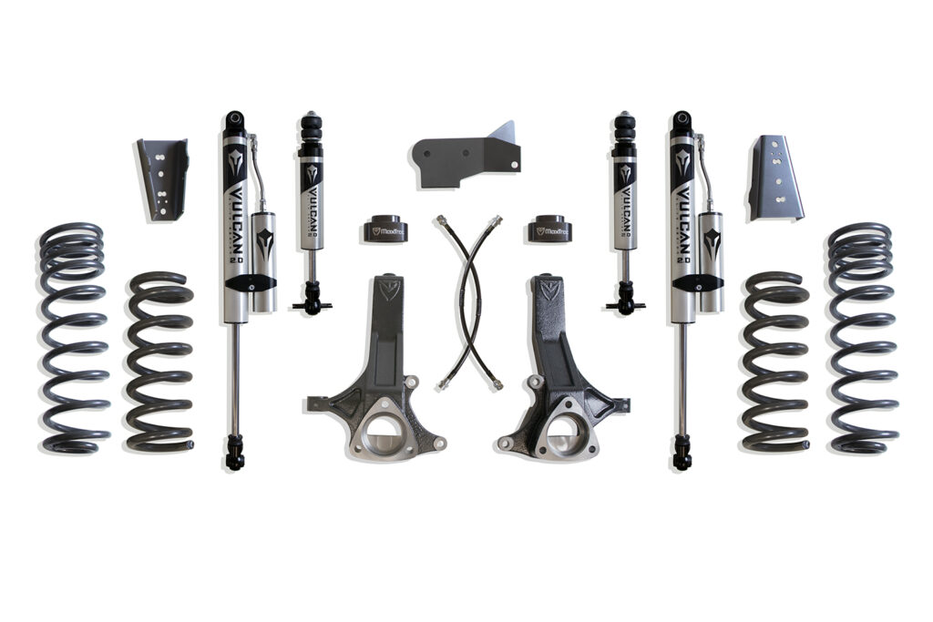 MaxTrac 7" Lift Kit with Vulcan IFP Front and Vulcan Reservoir Rear Shocks for 2009-2024 RAM 1500 5-Lug 2WD 4.7L-K882470VR