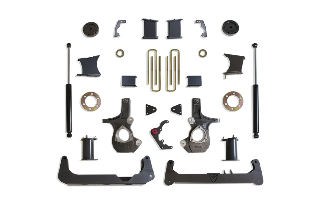 MaxTrac 7" Crossmember Lift Kit for Stamped Steel or Aluminum Arms for 2014-2018 Silverado/Sierra 1500-K941570A