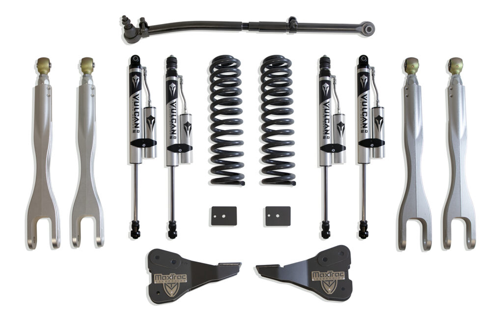 MaxTrac 2.5" Lift Kit with 4-Links and Vulcan Reservoir Shocks for 2017-2022 F-250/F-350 4WD Diesel-K943325VRL