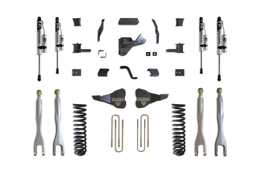 MaxTrac 4" Lift Kit with 4-Links and Vulcan Reservoir Shocks for 2017-2022 F-250/F-350 4WD Diesel-K943341VRL