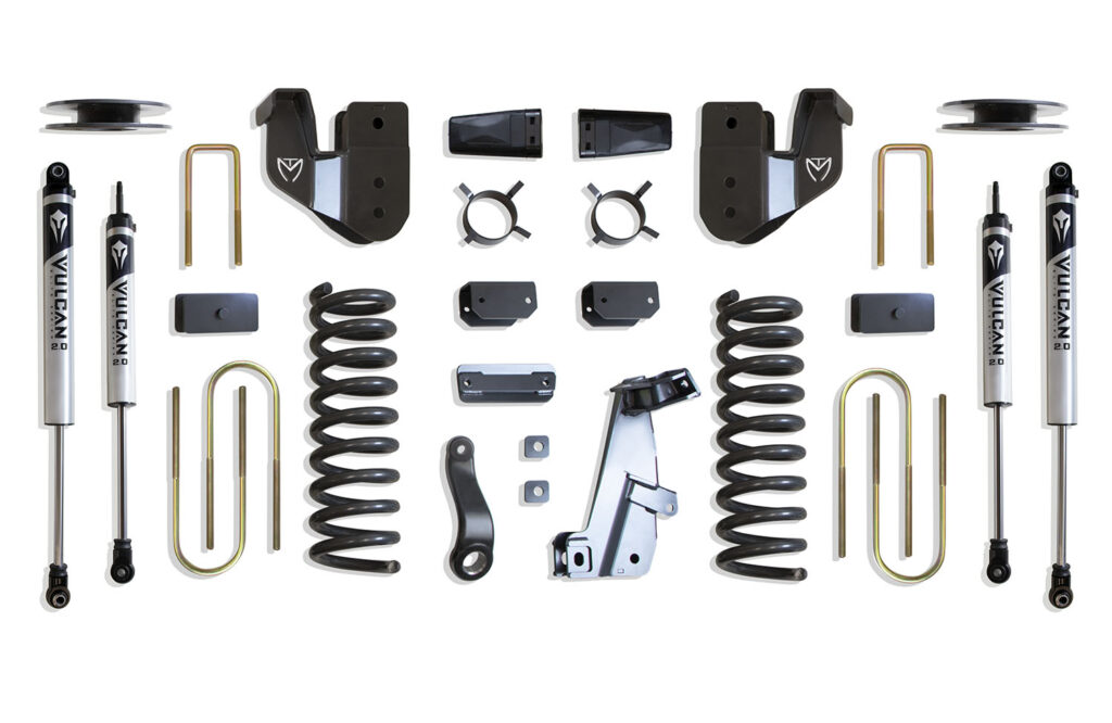 MaxTrac 4" Lift Kit with Vulcan Shocks for Factory Rear Air Ride for 2013-2018 RAM 3500 4WD Diesel-K947341VA