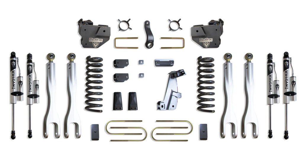 MaxTrac 4" Lift Kit with 4-Links and Vulcan Reservoir Shocks for 2013-2018 RAM 3500 4WD Diesel-K947341VRL