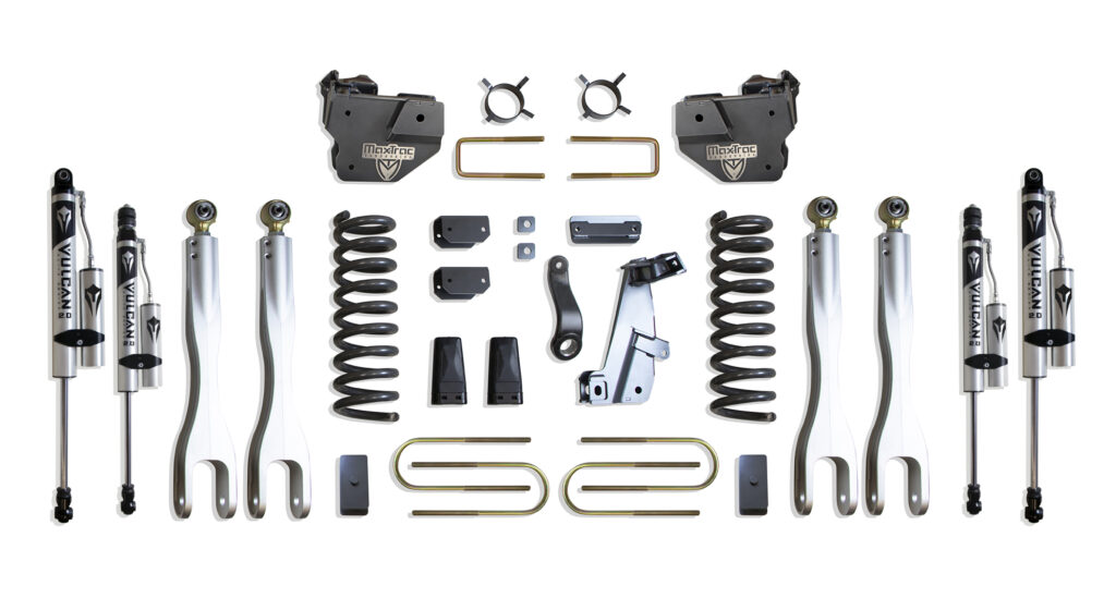 MaxTrac 6" Lift Kit with 4-Links and Vulcan Reservoir Shocks for 2013-2018 RAM 3500 4WD Diesel-K947363VRL