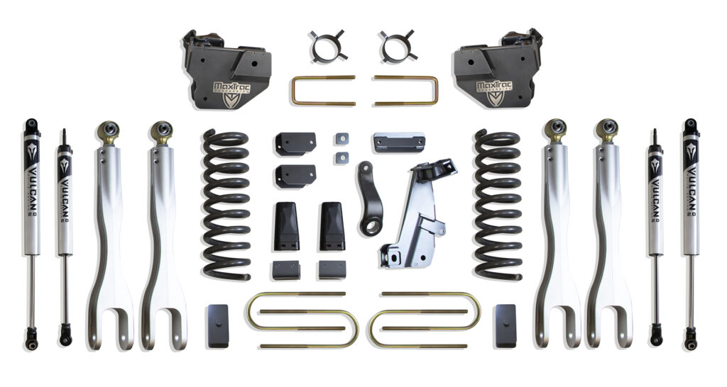 MaxTrac 8" Lift Kit with 4-Links and Vulcan Shocks for 2013-2018 RAM 3500 4WD Diesel-K947385VL