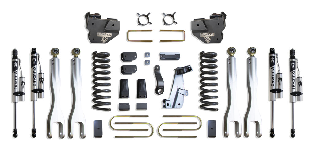 MaxTrac 8" Lift Kit with 4-Links and Vulcan Reservoir Shocks for 2013-2018 RAM 3500 4WD Diesel-K947385VRL