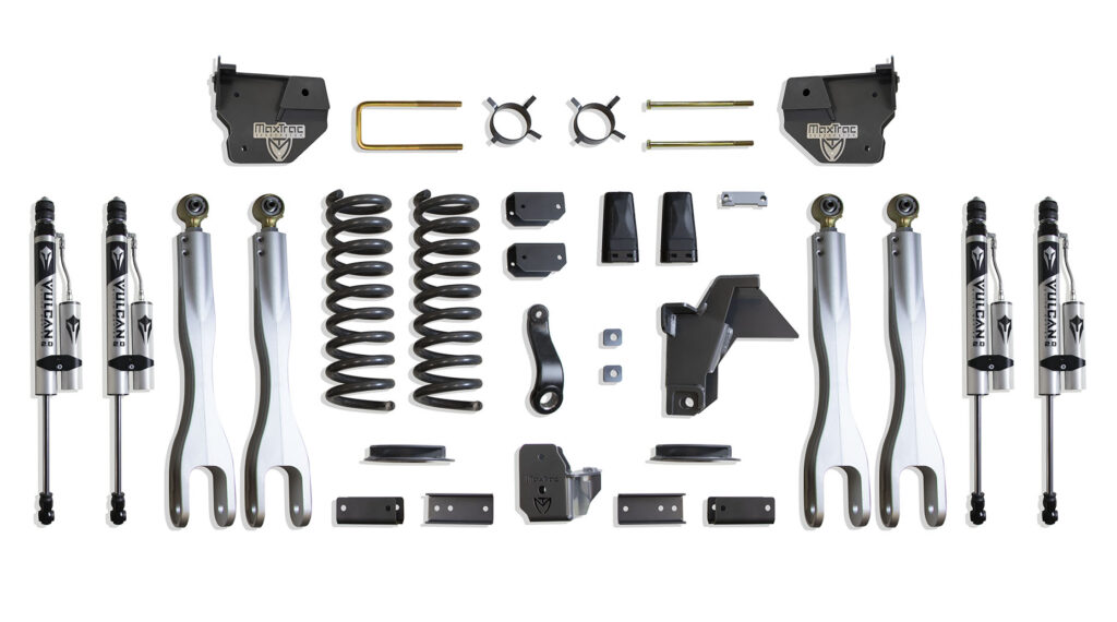 MaxTrac 4" Lift Kit with 4-Links and Vulcan Reservoir Shocks for Factory Rear Air Ride for 2019-2024 RAM 2500 4WD Diesel-K947441VRLA