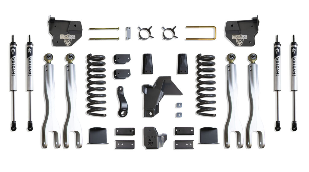 MaxTrac 8" Lift Kit with 4-Links and Vulcan Shocks for Factory Rear Air Ride for 2019-2024 RAM 2500 4WD Diesel-K947485VLA