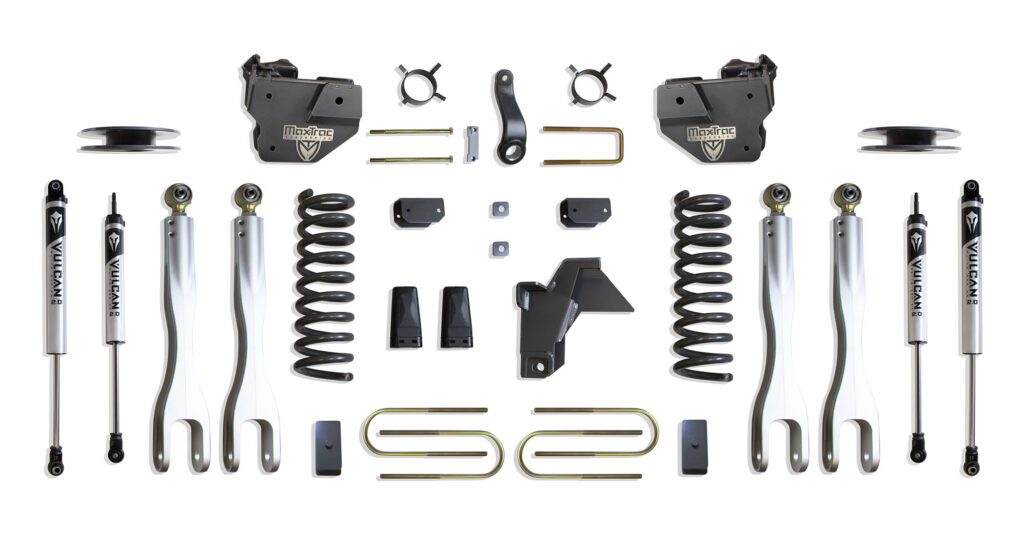 MaxTrac 4" Lift Kit with 4-Links and Vulcan Shocks for Factory Rear Air Ride for 2019-2024 RAM 3500 Diesel-K947541VLA