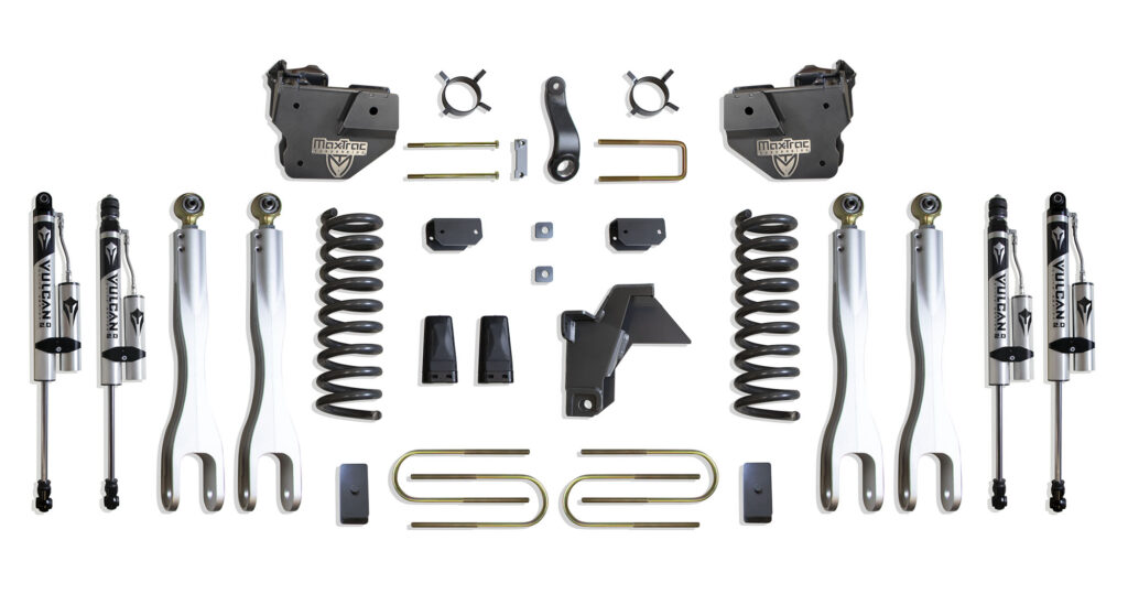 MaxTrac 4″ Lift Kit with 4-Links and Vulcan Reservoir Shocks for 2019-2024 RAM 3500 4WD Diesel-K947541VRL