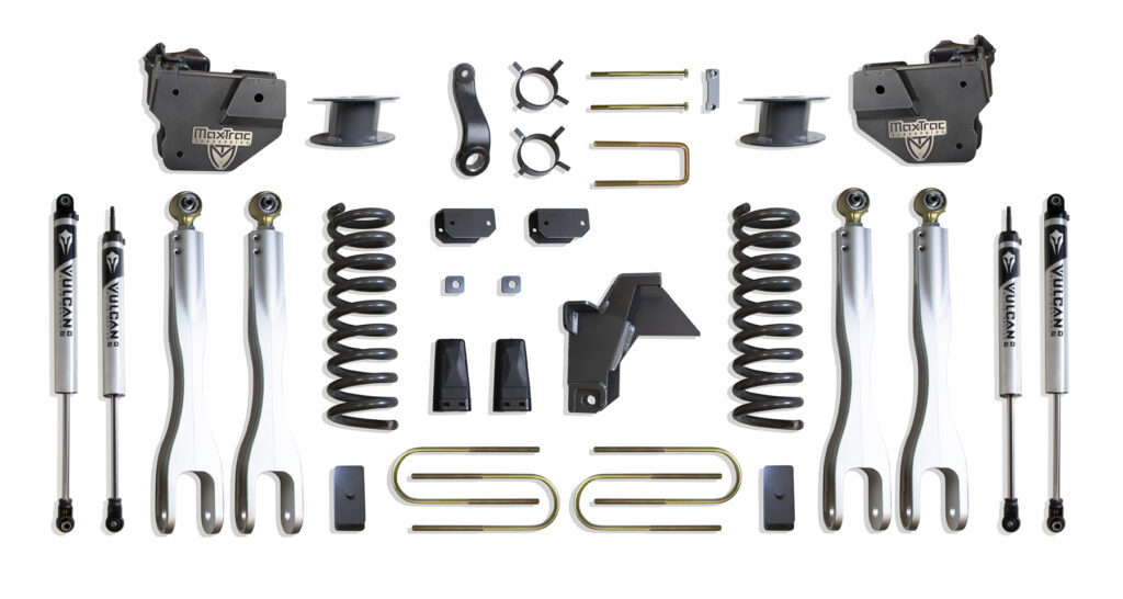 MaxTrac 6" Lift Kit with 4-Links and Vulcan Shocks for Factory Rear Air Ride for 2019-2024 RAM 3500 4WD Diesel-K947563VLA