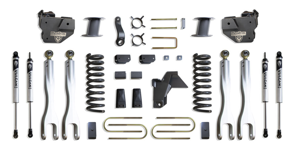 MaxTrac 8″ Lift Kit with 4-Links and Vulcan Shocks for 2019-2024 RAM 3500 4WD Diesel with Factory Rear Air Ride-K947585VLA