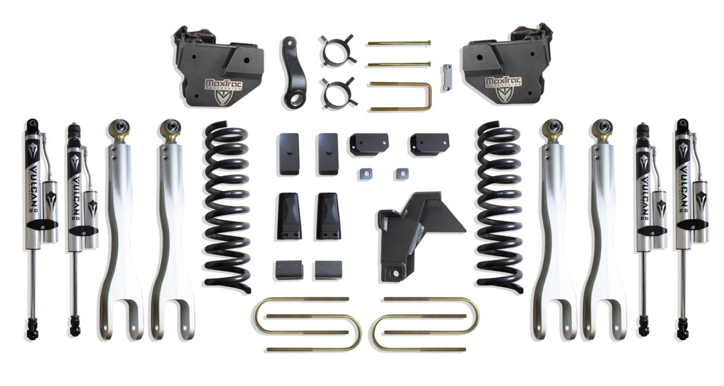 MaxTrac 8" Lift Kit with 4-Links and Vulcan Reservoir Shocks for 2019-2024 RAM 3500 4WD Diesel-K947585VRL