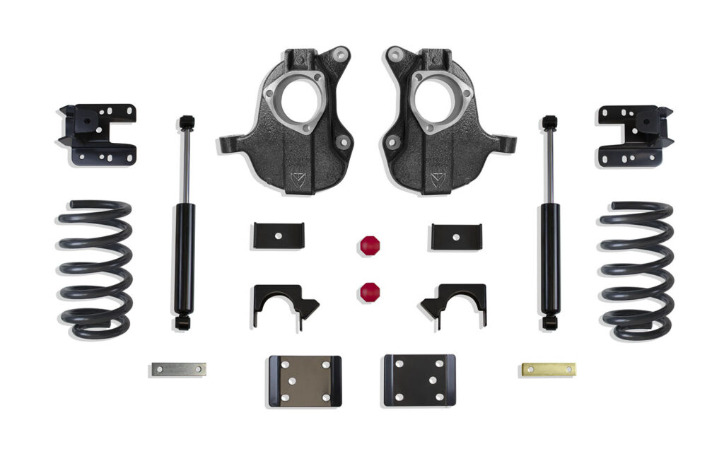 MaxTrac 3"/5" Lowering Kit with Spindles and Coils for 4DR Stamped/Aluminum Arms for 2016-2018 Silverado/Sierra 1500 2WD/4WD-KC331535-8