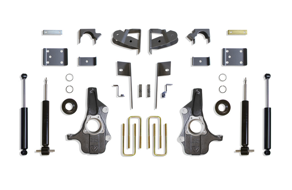 MaxTrac 3"/5" Lowering Kit with Spindles/Struts for 2019-2024 Silverado/Sierra 1500 2WD-KS331935S