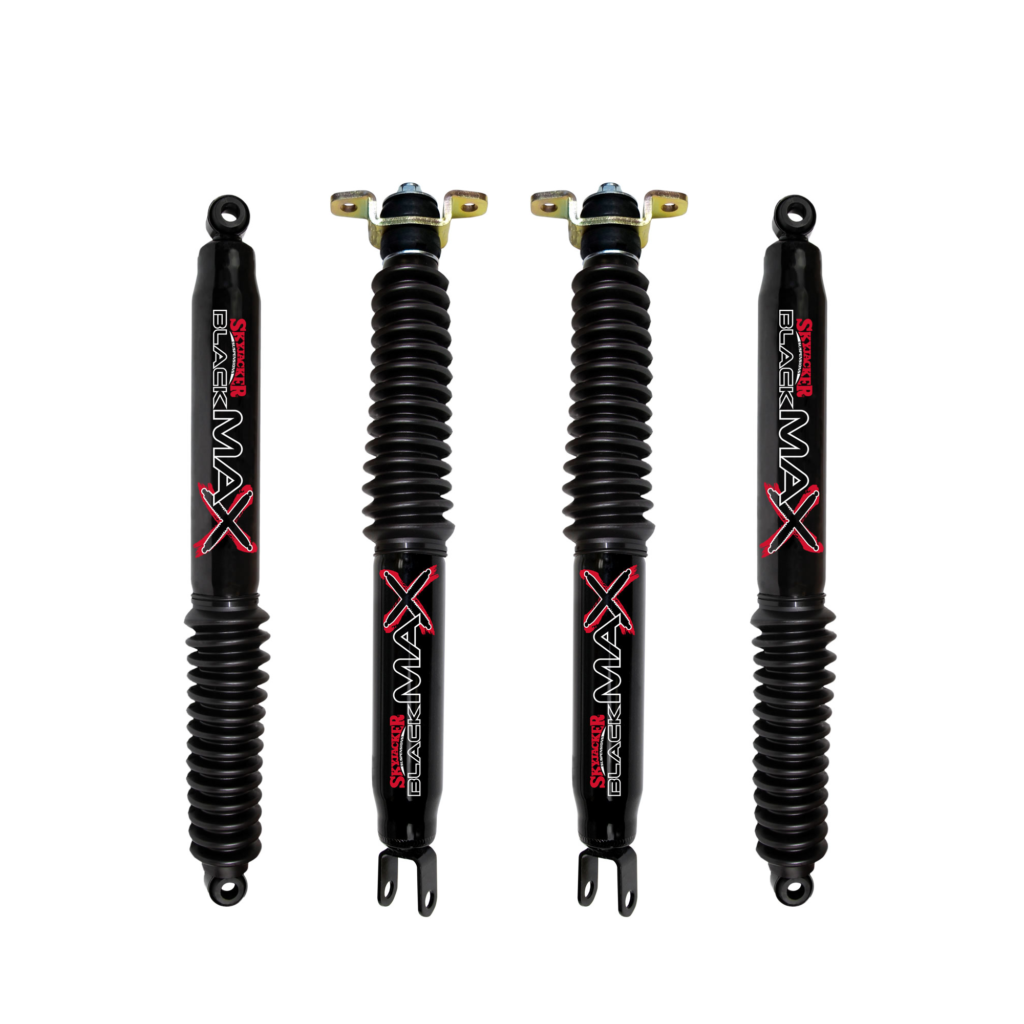 Skyjacker Black Max Twin Tube Foam Cell Hydraulic with Black Boot 0-3.5 Front and 0-2.5 Rear Lift Shocks for 2011-2023 Chevrolet Silverado 2500HD